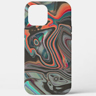 Stained traces of grey, living coral and cyanStain iPhone 12 Pro Max Case