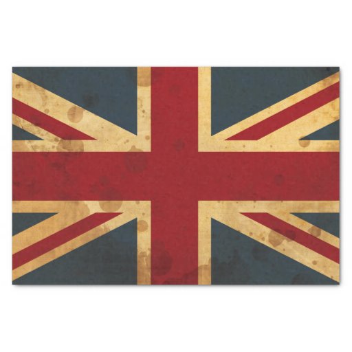 Image of Stained Union Jack UK Flag Tissue Paper