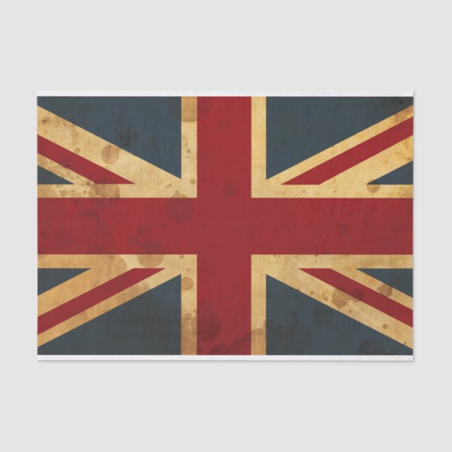 Stained Union Jack UK Flag Tissue Paper (Front)