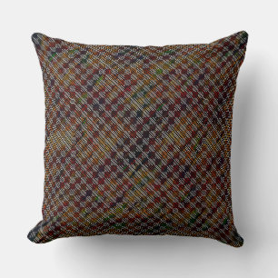 Stained weird chequered or slanted stripes, dotted cushion