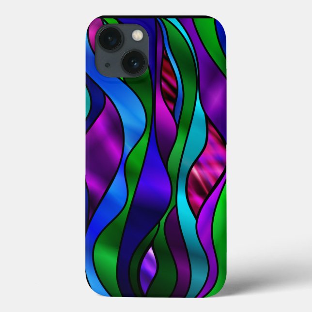 StainedGlassSwirl-Blue Case-Mate iPhone Case (Back)