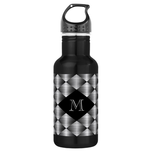 Stainless 18 oz. Black 532 Ml Water Bottle (Front)