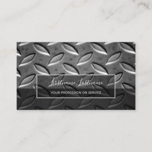 Stainless abstract diamond metal plate surface bus business card