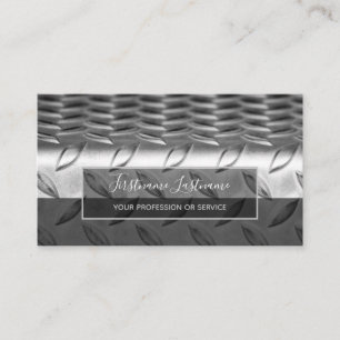 Stainless abstract diamond metal plate surface business card