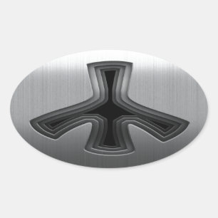 Stainless Oval Sticker