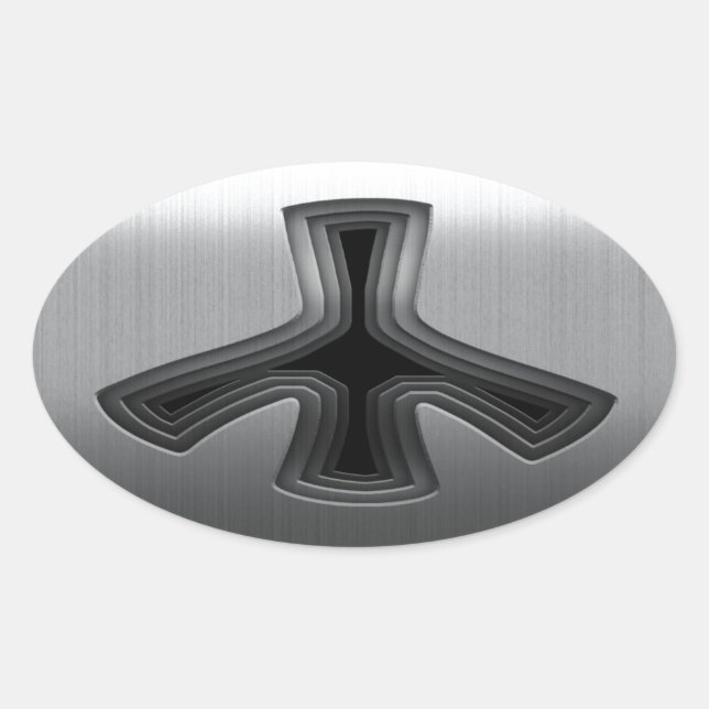 Stainless Oval Sticker (Front)