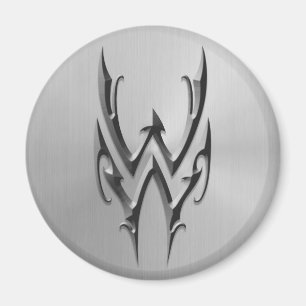 Stainless Steel Aquarius Symbol Magnet