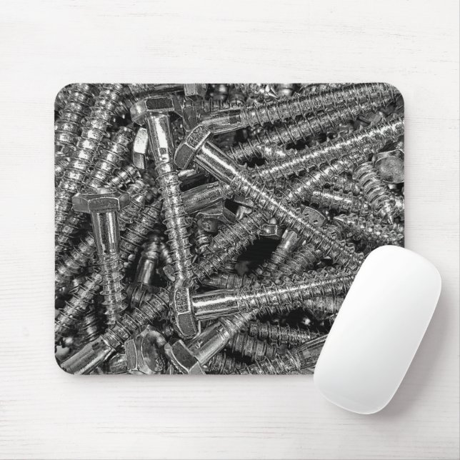 Stainless Steel Bolts Mouse Mat (With Mouse)