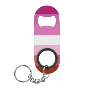 Stainless Steel Bottle Opener - Lesbian Flag