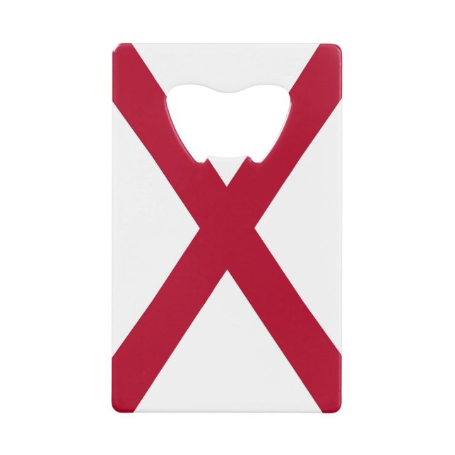 Stainless Steel Bottle Opener with flag of Alabama (Front)