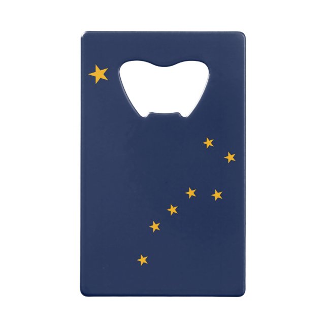 Stainless Steel Bottle Opener with flag of Alaska (Front)