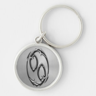 Stainless Steel Cancer Symbol Key Ring