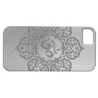 Stainless Steel Effect Floral Aum Graphic