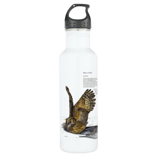 Stainless Steel Endangered Owl Water Bottle (Front)