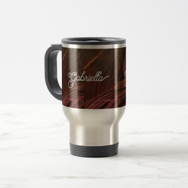 Stainless Steel Engraved Tumbler, Personalised  Travel Mug (Front Left)