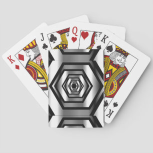 Stainless steel hexagon playing cards