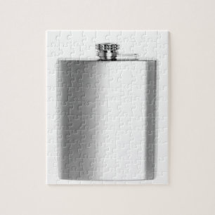 Stainless steel hip flask jigsaw puzzle
