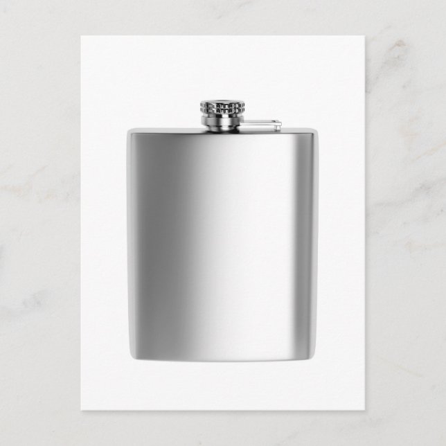 Stainless steel hip flask postcard (Front)