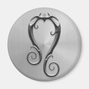 Stainless Steel Leo Symbol Magnet