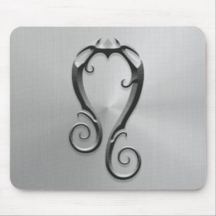 Stainless Steel Leo Symbol Mouse Mat