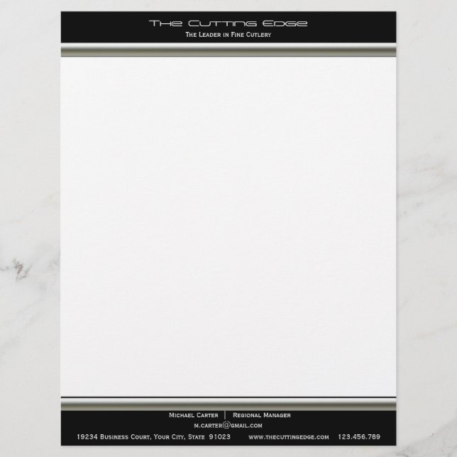 Stainless Steel Letterhead Design (Front)