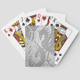 Stainless Steel Look Yin Yang Phoenix Playing Cards