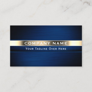 Stainless steel metal blue gold  business card