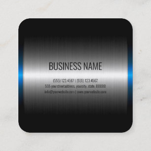 Stainless Steel Metal Look #5 Square Business Card