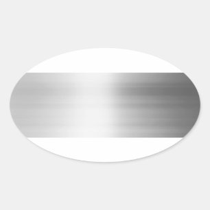 Stainless Steel Metal Look Oval Sticker