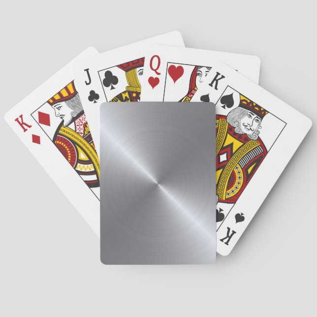 Stainless Steel Polished Metallic Look Playing Cards (Back)