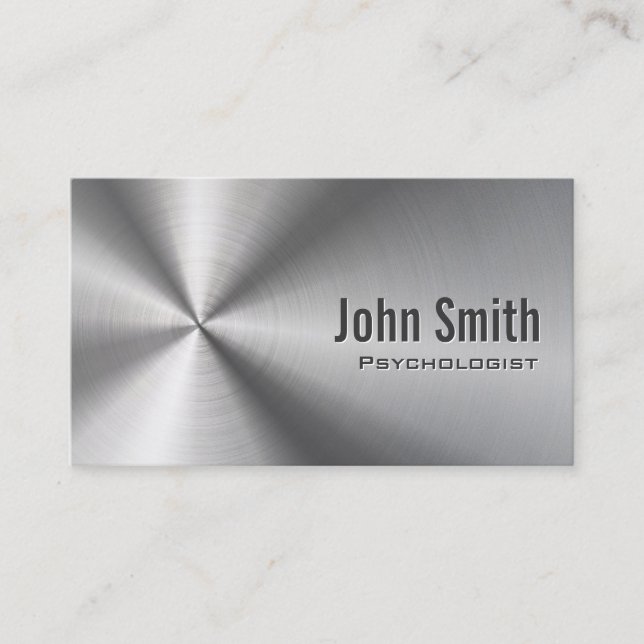 Stainless Steel Psychologist Business Card (Front)