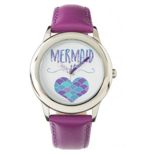 Stainless Steel Purple Mermaid at Heart Watch