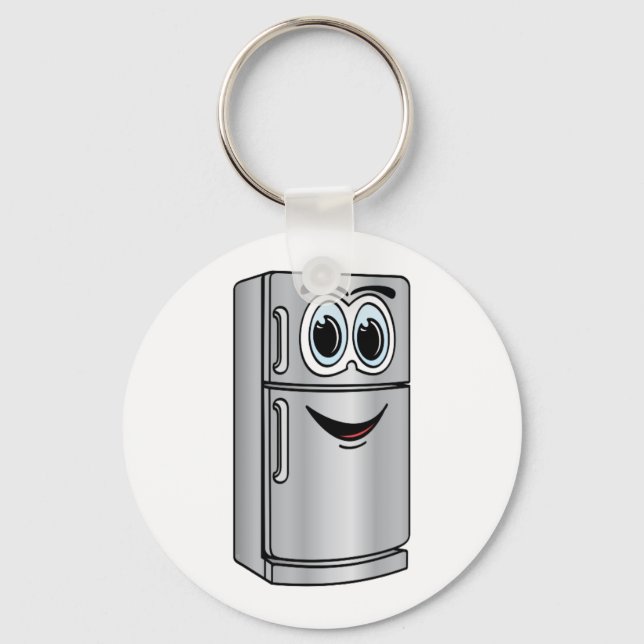 Stainless Steel Refrigerator Cartoon Key Ring (Front)