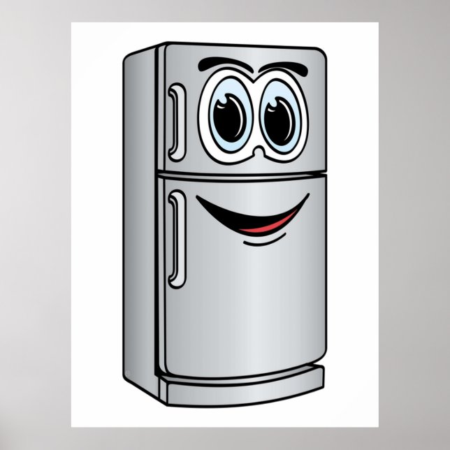 Stainless Steel Refrigerator Cartoon Poster (Front)