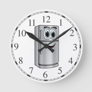 Stainless Steel Refrigerator Cartoon Round Clock