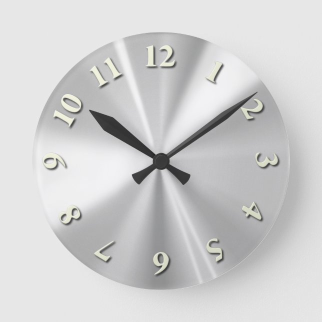 Stainless Steel Round Clock (Front)