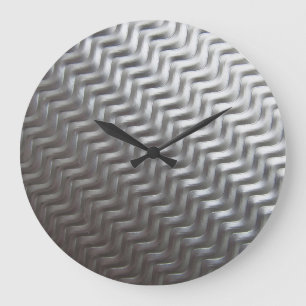 Stainless Steel Textured Industrial Metal Sheet Large Clock