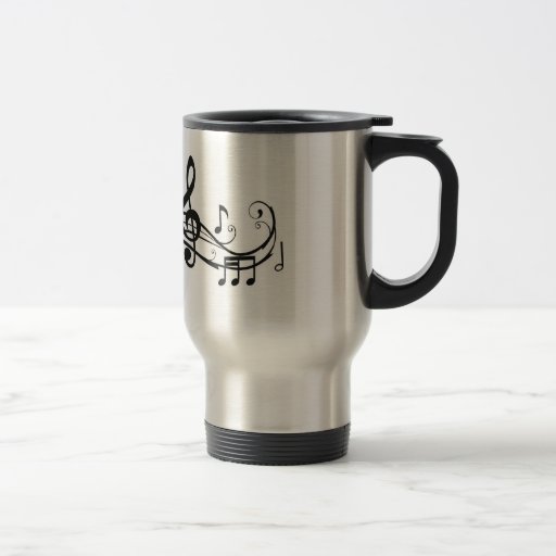 Image of Stainless Steel Travel Mug with Music Notes