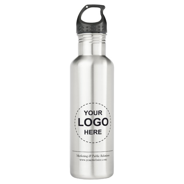 Stainless steel water bottle with your custom logo (Front)