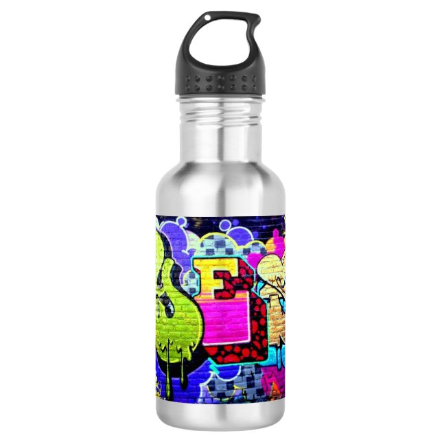 Stainless Steel Water Bottle Yes Graffiti (Front)