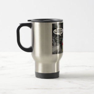 stainless travel mug. happy birthday. cow and jac mug