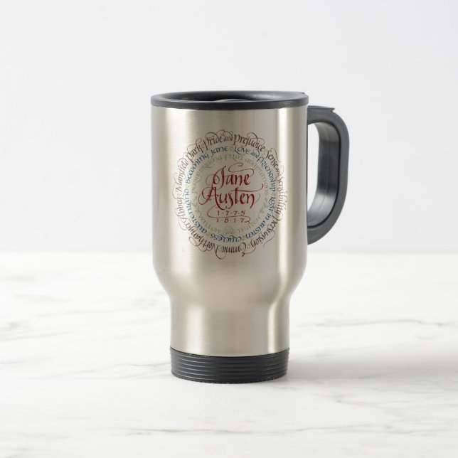 Stainless Travel Mug - Jane Austen Period Dramas (Front Right)