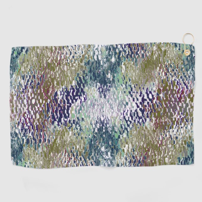 Stains and splatters of paint under hammered glass golf towel (Horizontal)