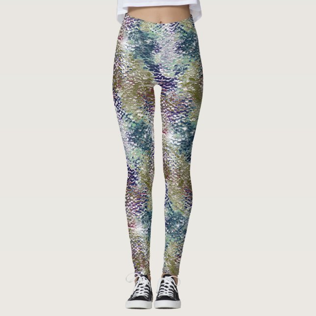 Stains and splatters of paint under hammered glass leggings (Front)