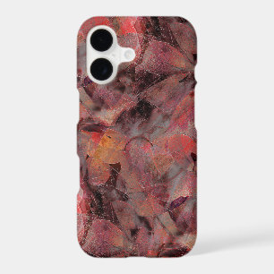 Stains in red hues on black grey grainy background