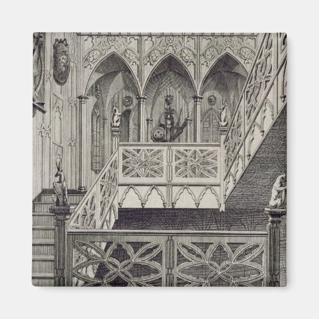 Staircase at Strawberry Hill, engraved by J. Newto Magnet (Front)