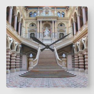 Staircase In Justizpalast, Vienna Austria Square Wall Clock