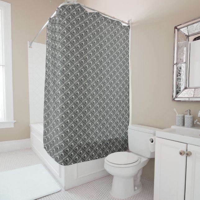Staircase in Stairs pattern Shower Curtain (In Situ)