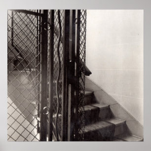 Staircase in the building poster