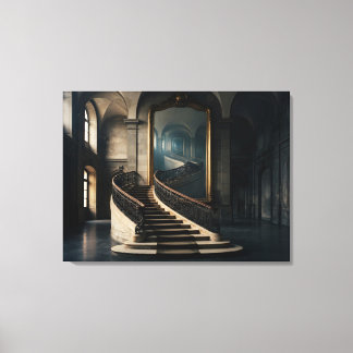 Staircase leading into mirror canvas print